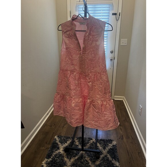 Amanda Uprichard Pink Sleeveless Saffron Jacquard L Mini Dress medium - Picture 5 of 9